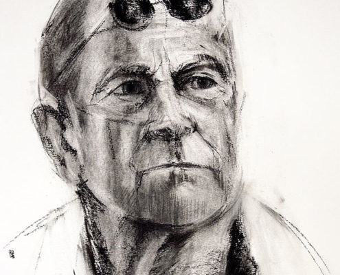 Richard Wills - Man with Glasses Charcoal