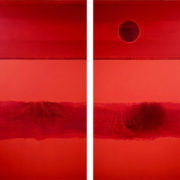 Richard Wills - Orange & Red Abstract, Paintings