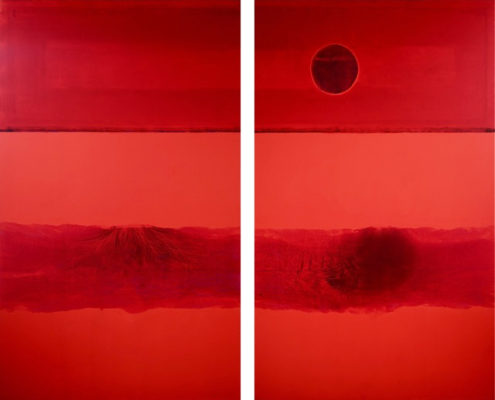 Richard Wills - Orange & Red Abstract, Paintings