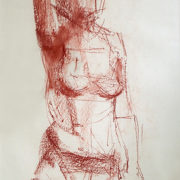 Richard Wills - Standing Nude Woman, Pastel