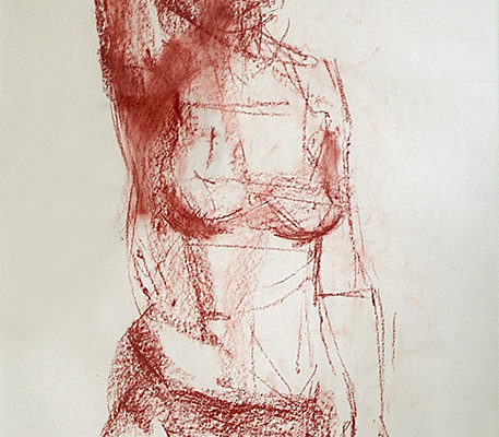 Richard Wills - Standing Nude Woman, Pastel